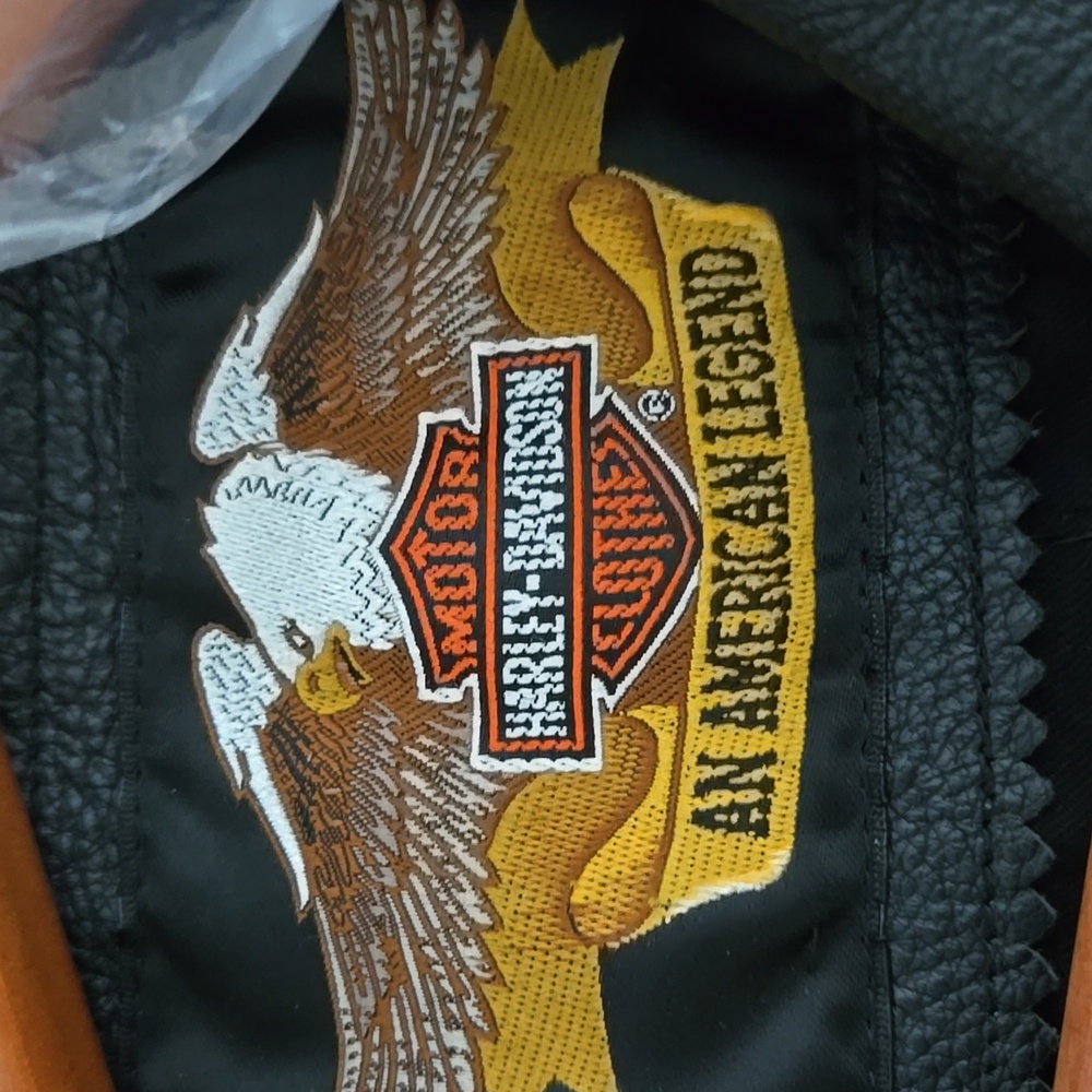 Harley-Davidson Black Leather Jacket with Fringe - Picture 6 of 9